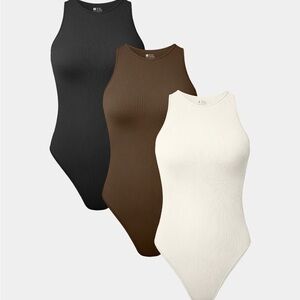 BRAND NEW OQQ SLEEVELESS HALTER NECK BODYSUIT (2PC)
